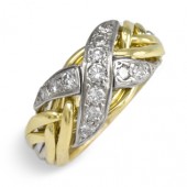 6NX Ladies 14K White &Yellow Gold w/ Diamonds 